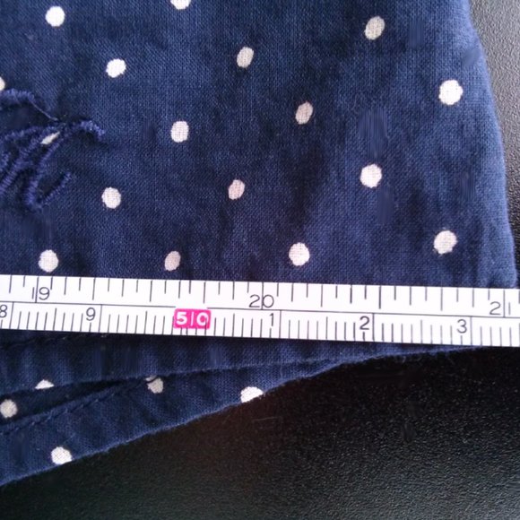 Tommy Hilfiger Women's Navy & White Polka Dot Button Up Collared Blouse, Large - Picture 13 of 14